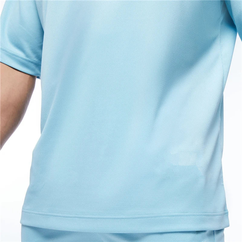 Oversized T shirt Men Loose Drop Shoulders Gym Clothing Bodybuilding Fitness Streetwear Hip-Hop T-shirt Quick Dry Mesh Sport Tee