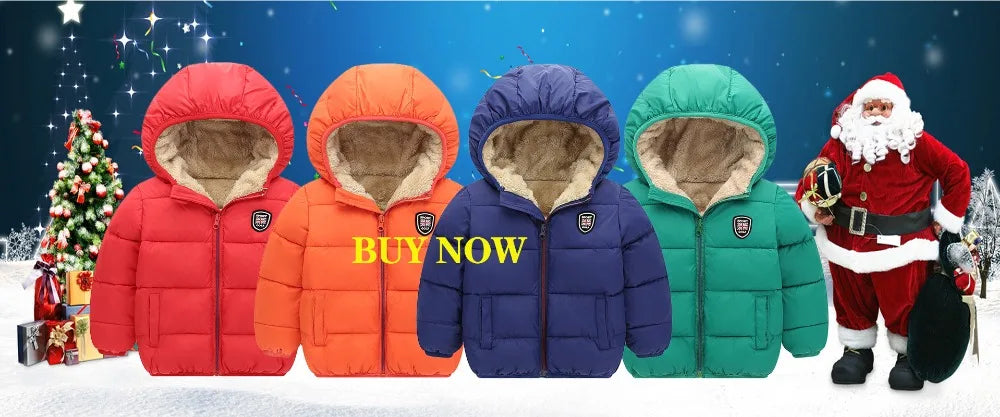 2025 Winter Boys Jacket Children Clothing Keep Warm Cotton Thicken Coats Kids Zipper Hooded Outerwear Plus Velvet Jackets