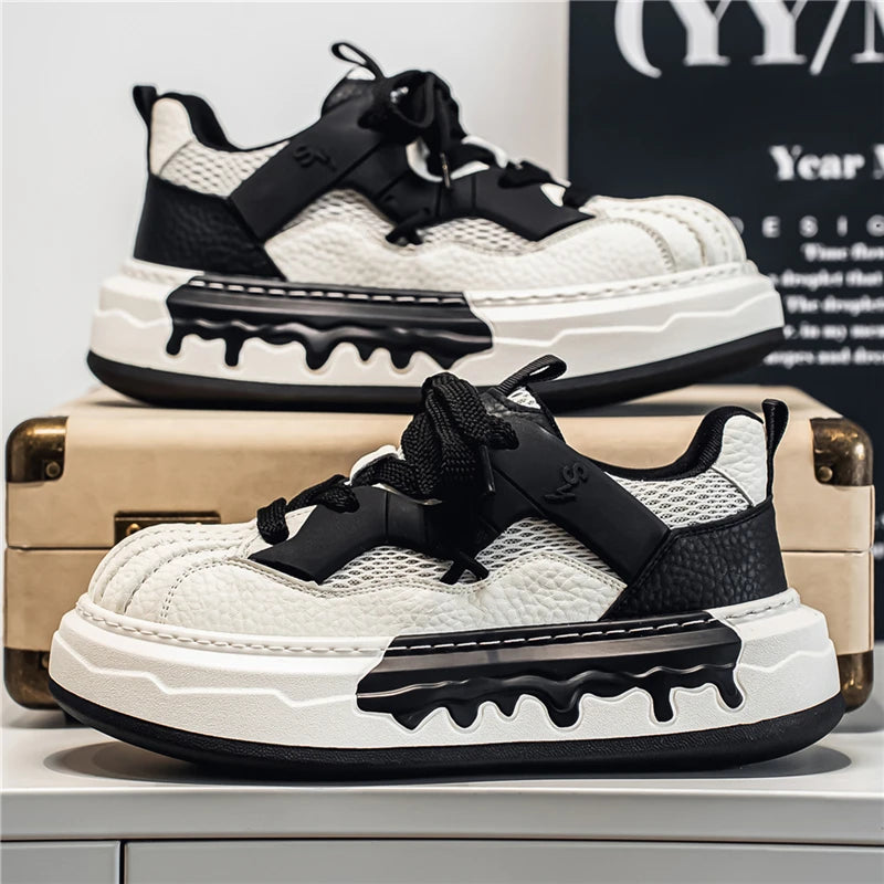 Men Sneakers Spring Lace Up Man Running Shoes Non Slip Platform Shoe High Quality Training Tennis Shoes Wear Resistant Men Shoes