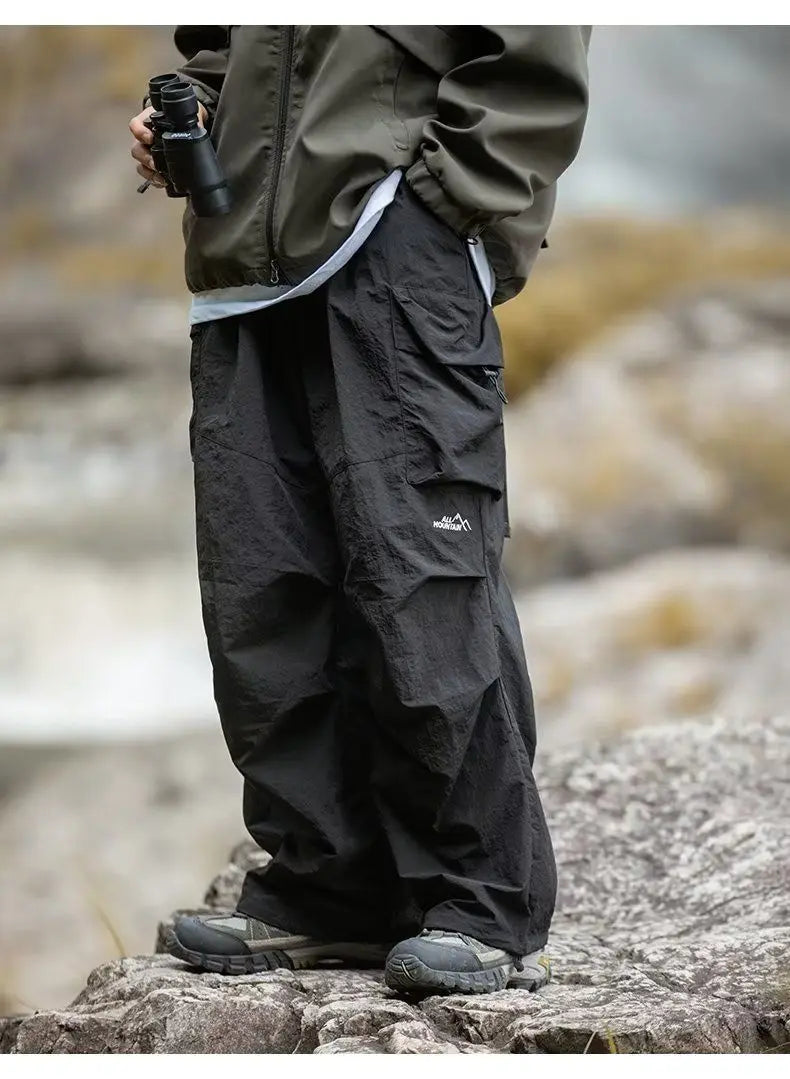 Men's Pants Cargo Punch Pants for Men Summer American Paratrooper Thin Drawstring Casual Outdoor Hiking Pant Loose Casual Trip