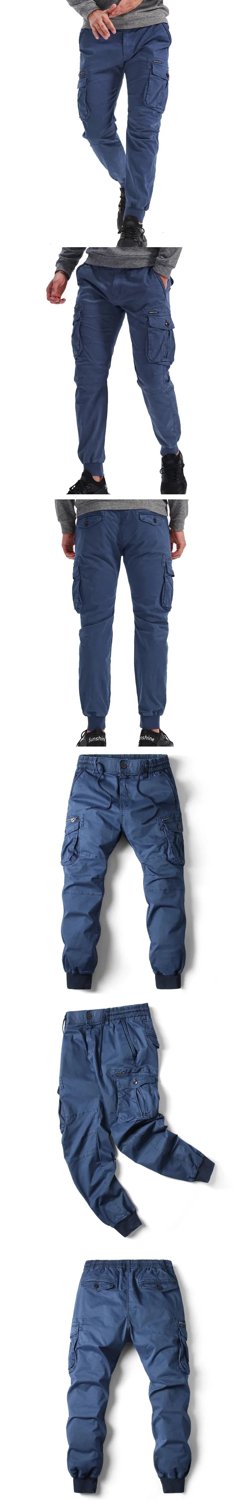 Cargo Pants Men Jogging Casual Pants Cotton Elastic Waist Military Mens Streetwear Mens Work Tactical  Trousers Plus Size