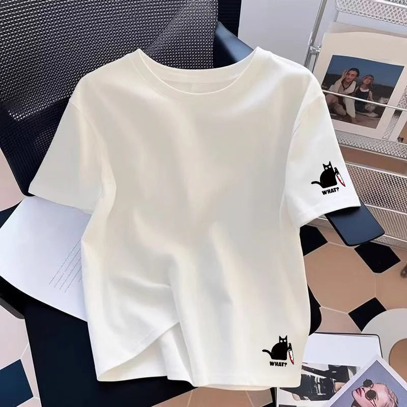 Women Oversized T-shirts Loose Urban Fashion Print Short Sleeve Round Neck Versatile Trend Cotton Tees Spring Summer Casual Tops
