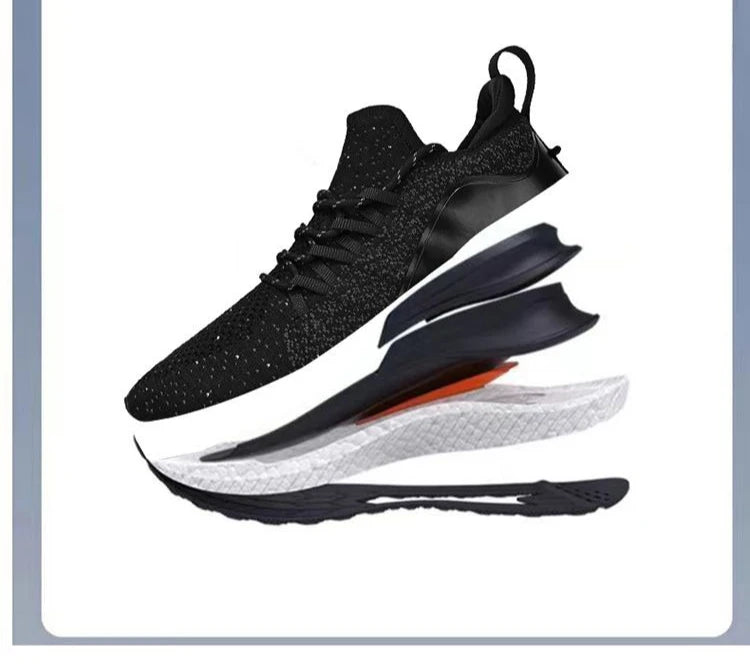 Men's breathable lightweight sneakers with soft sole for bouncing, anti-slip running mesh shoes for men