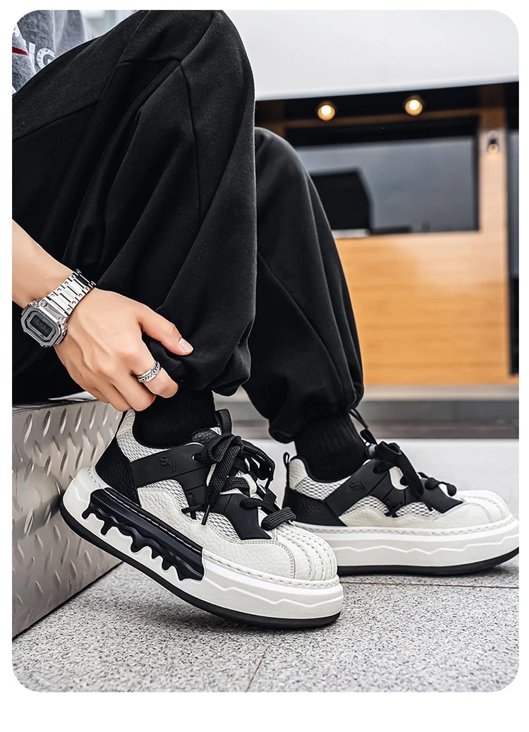Men Sneakers Spring Lace Up Man Running Shoes Non Slip Platform Shoe High Quality Training Tennis Shoes Wear Resistant Men Shoes
