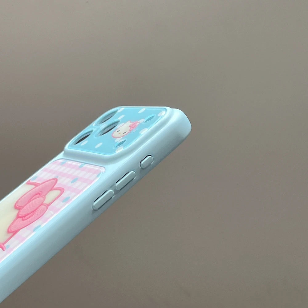 Fashion Cute Cartoon Sanrio Hello Kitty Wave point Bow Phone Case For iPhone 17 Pro 16 15 Pro Max Cases Shockproof Hard Cover