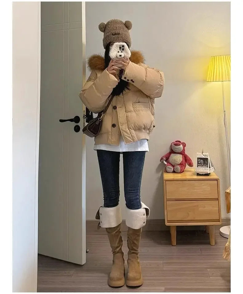 2025 Jackets for Women in Winter, Super Nice-looking Cotton Coats with Fur Collar, Short Cotton-padded Jackets for Little People