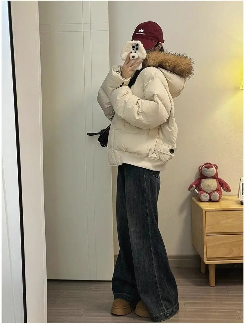 2025 Jackets for Women in Winter, Super Nice-looking Cotton Coats with Fur Collar, Short Cotton-padded Jackets for Little People