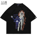 Hip Hop Oversize T Shirt Men One-eyed Alien Print Harajuku T-Shirts Women Streetwear Cotton Loose Short Sleeve Tops Tees Summer