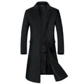 Winter Jacket Men Fashion Business Slim-fit British Style Solid Color Outdoor Cold Casual Trend Thickened Tweed Coat