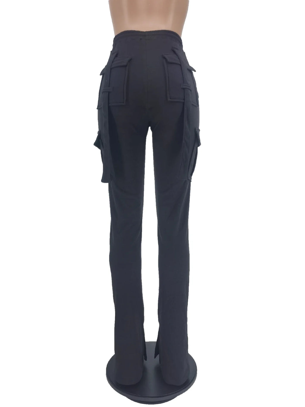 Cargo Pant Women Long Pants Sexy Slim Fit Casual Drawstring Splice Button Pocket Straight Trousers Lace Up High Elastic Waist