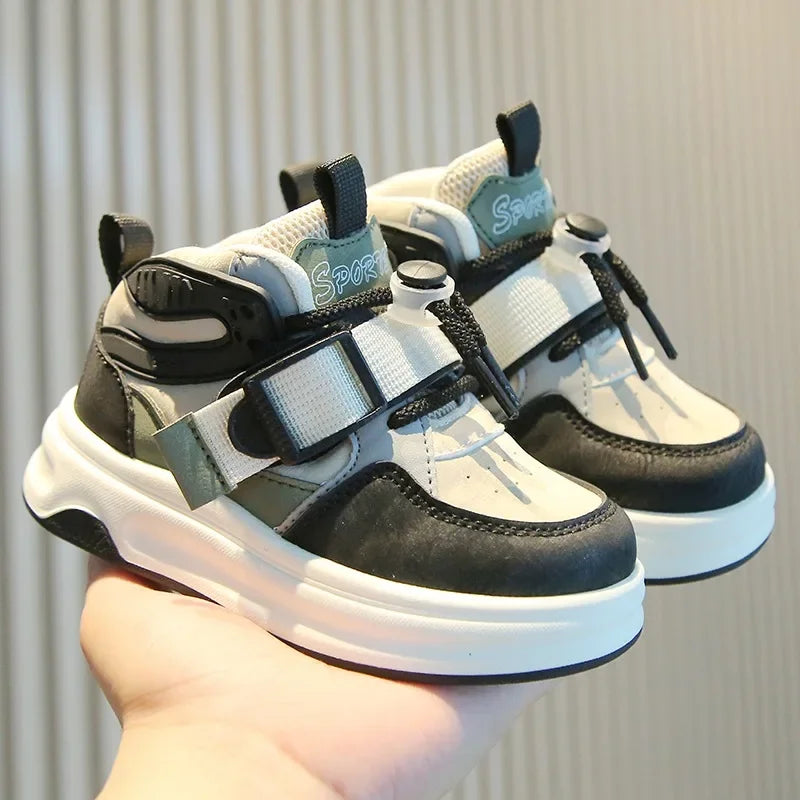 Kid Sneakers School High-top Causal Sports Shoes for Boy Non-slip Spring Autumn Children Fashion Girls Chunky Basketball Shoes