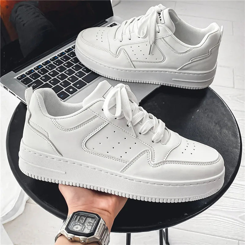 Men's New Breathable Sneakers, Versatile Thick-Soled White Sneakers, Sports Casual Sneakers, Running Shoes