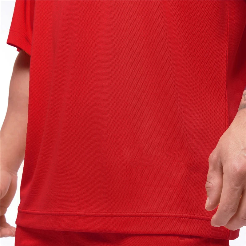 Oversized T shirt Men Loose Drop Shoulders Gym Clothing Bodybuilding Fitness Streetwear Hip-Hop T-shirt Quick Dry Mesh Sport Tee