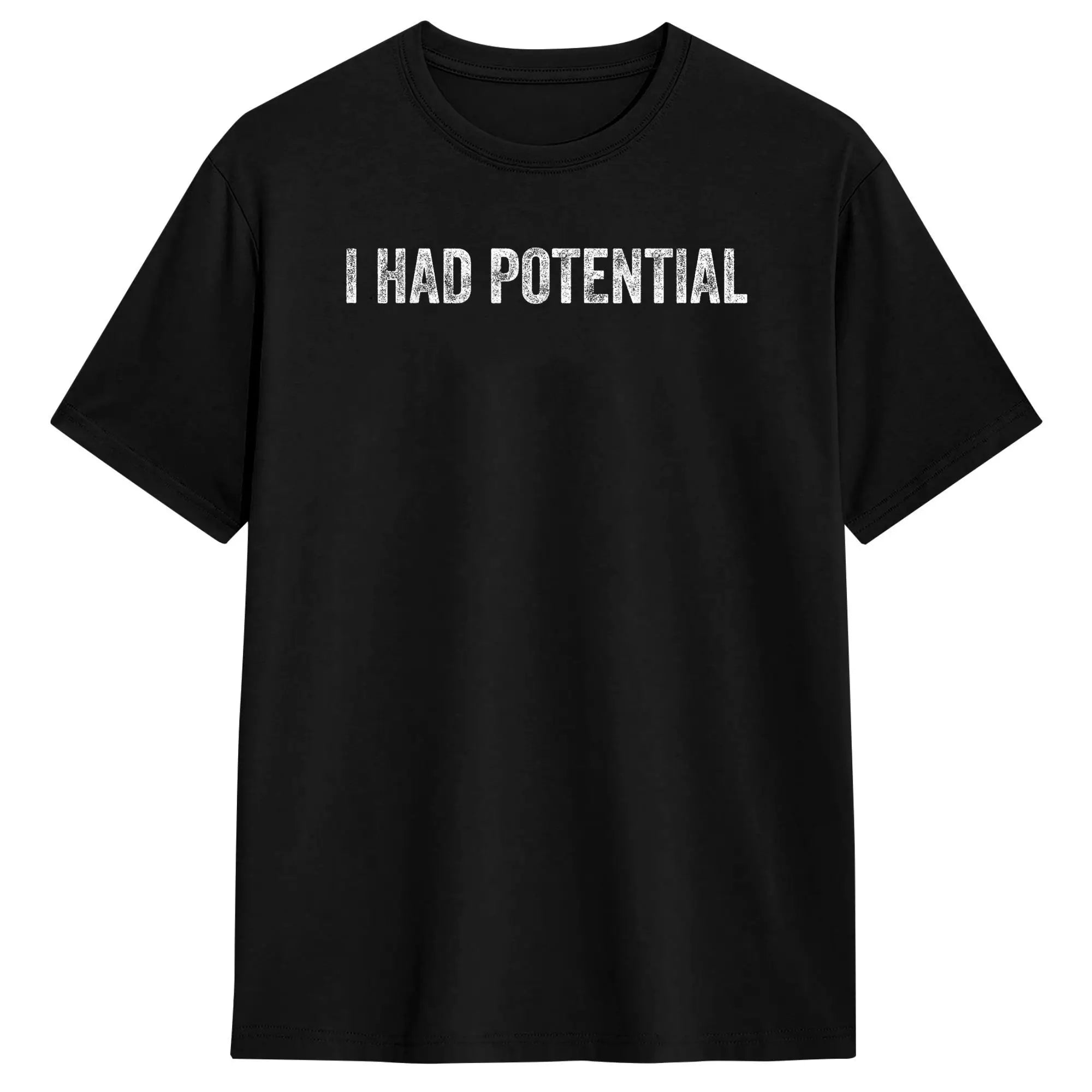Oversized T Shirt I Had Potential Cotton T Shirts  Hip Hop Tee Shirt for Male Beach Y2K Funny Pattern Short Sleeve Clothing,