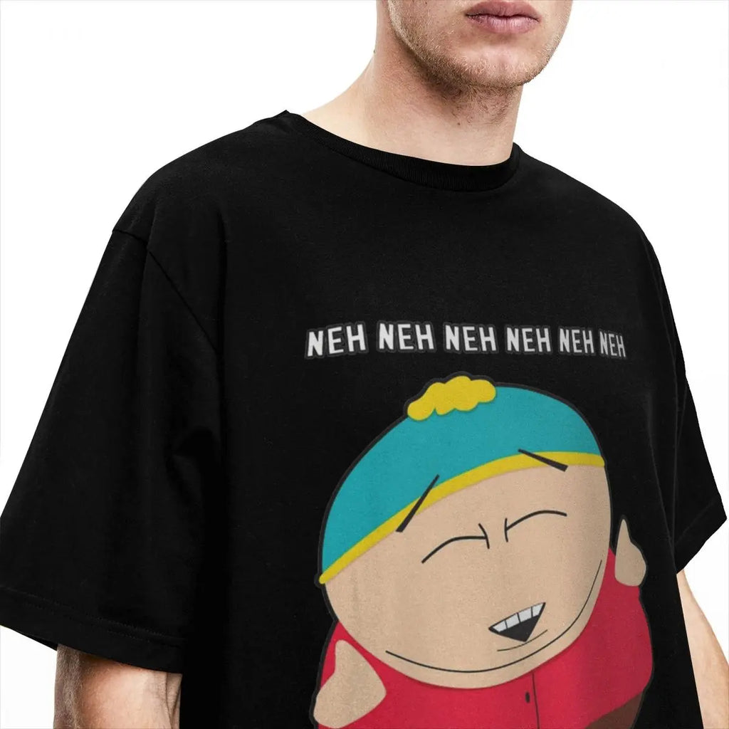 Oversized T Shirt Southparks Eric Cartman Neh Neh Ha Ha 100% Cotton T-Shirts Trending Tshirt for Man Summer Y2K Fun Clothes