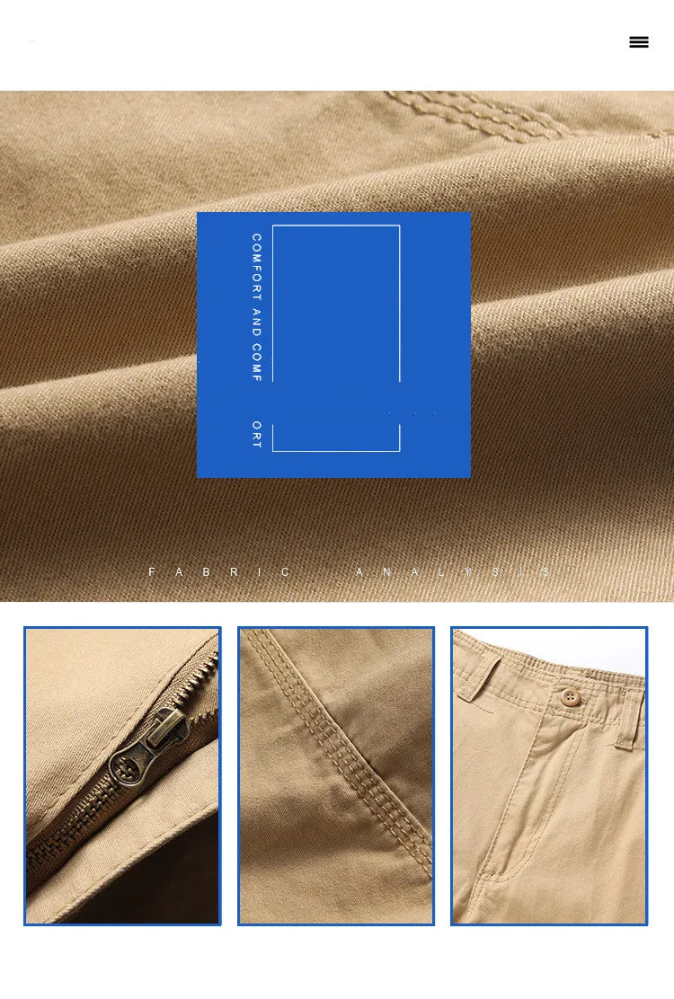 Tactical Cargo Pants Men Military Work Overalls Loose Straight Long Trousers Multi-Pocket Baggy Casual Cotton Army Slacks Pants