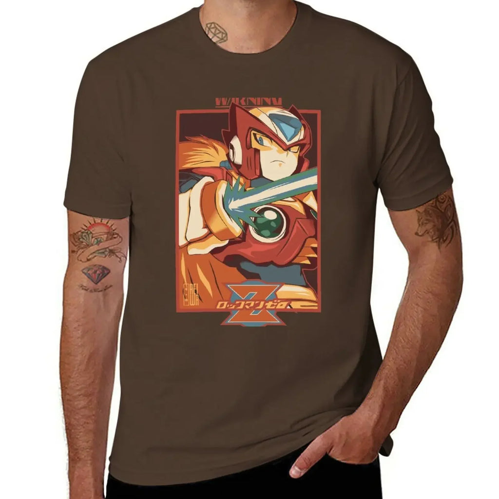 Oversized t-shirt black t shirts custom t shirt t shirts for men Zero (Megaman X) T-Shirt oversized  harajuku  men clothing