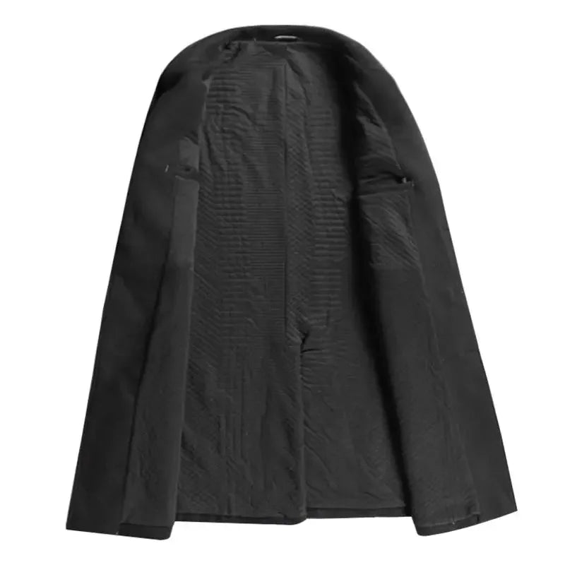 Winter Jacket Men Fashion Business Slim-fit British Style Solid Color Outdoor Cold Casual Trend Thickened Tweed Coat