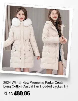 2026 New Winter Jacket Women Warm Parkas Long Sleeve Tops Casual Cotton Padded Jackets Belt Black Brown Hooded Outwear Female