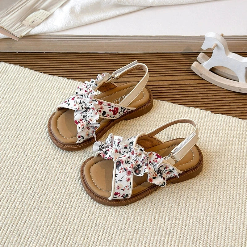 Summer Kids Sandals Fashion Flower Soft Bottom Girls Beach Sandals Princess Shoes Slippers