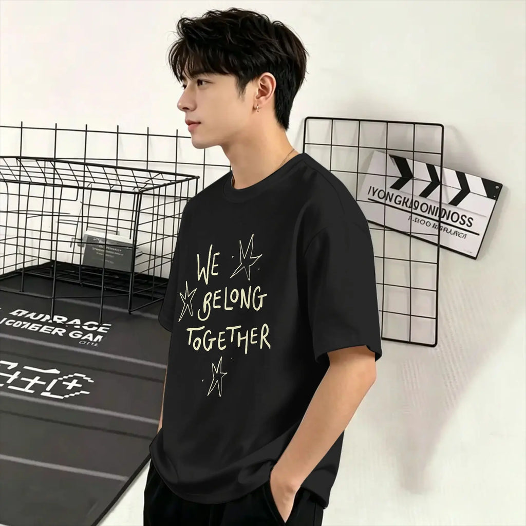 Oversized T-Shirt Summer Harrys Styles We Belong Together Hipster T-Shirts  100% Cotton Tee Shirt for Men Aesthetic Big Size