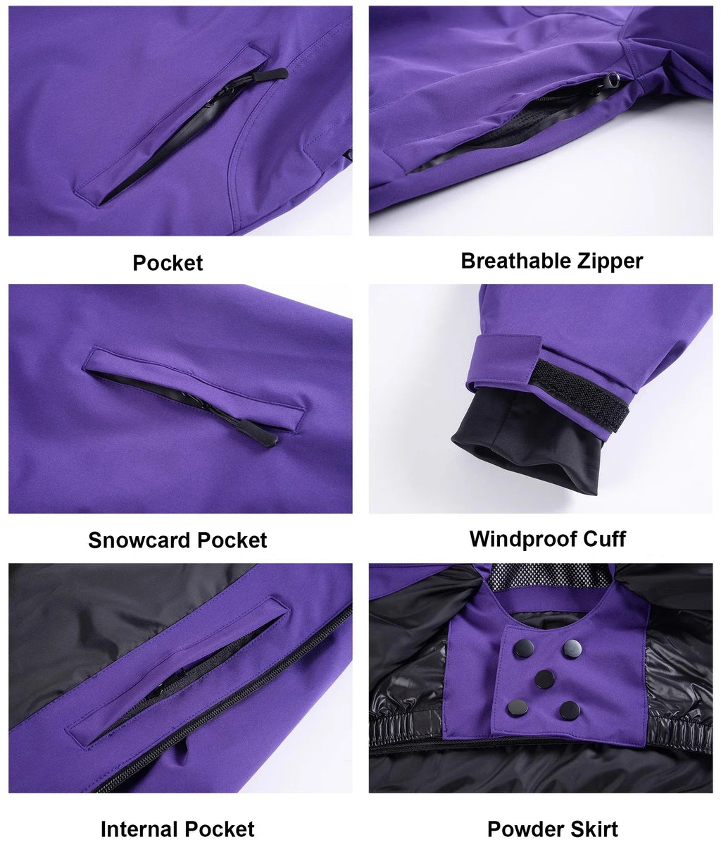 Winter Ski Jacket for Women Men 3L Snowboard Clothing Waterproof  Warm Breathable Outdoor Snow Wear Snowboarding Set