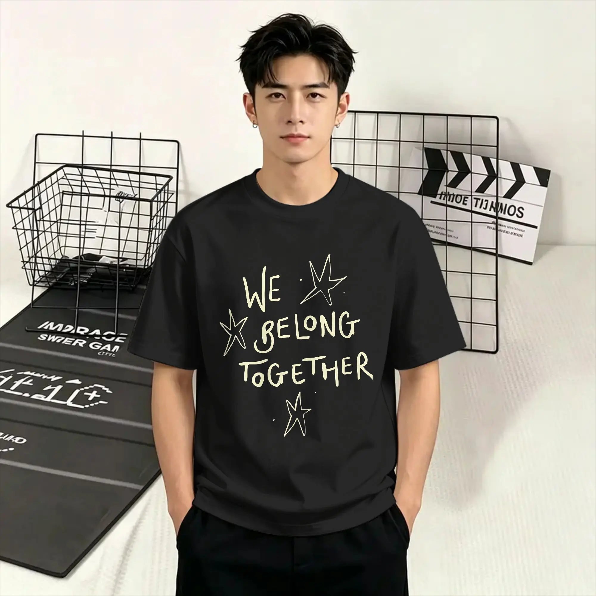 Oversized T-Shirt Summer Harrys Styles We Belong Together Hipster T-Shirts  100% Cotton Tee Shirt for Men Aesthetic Big Size