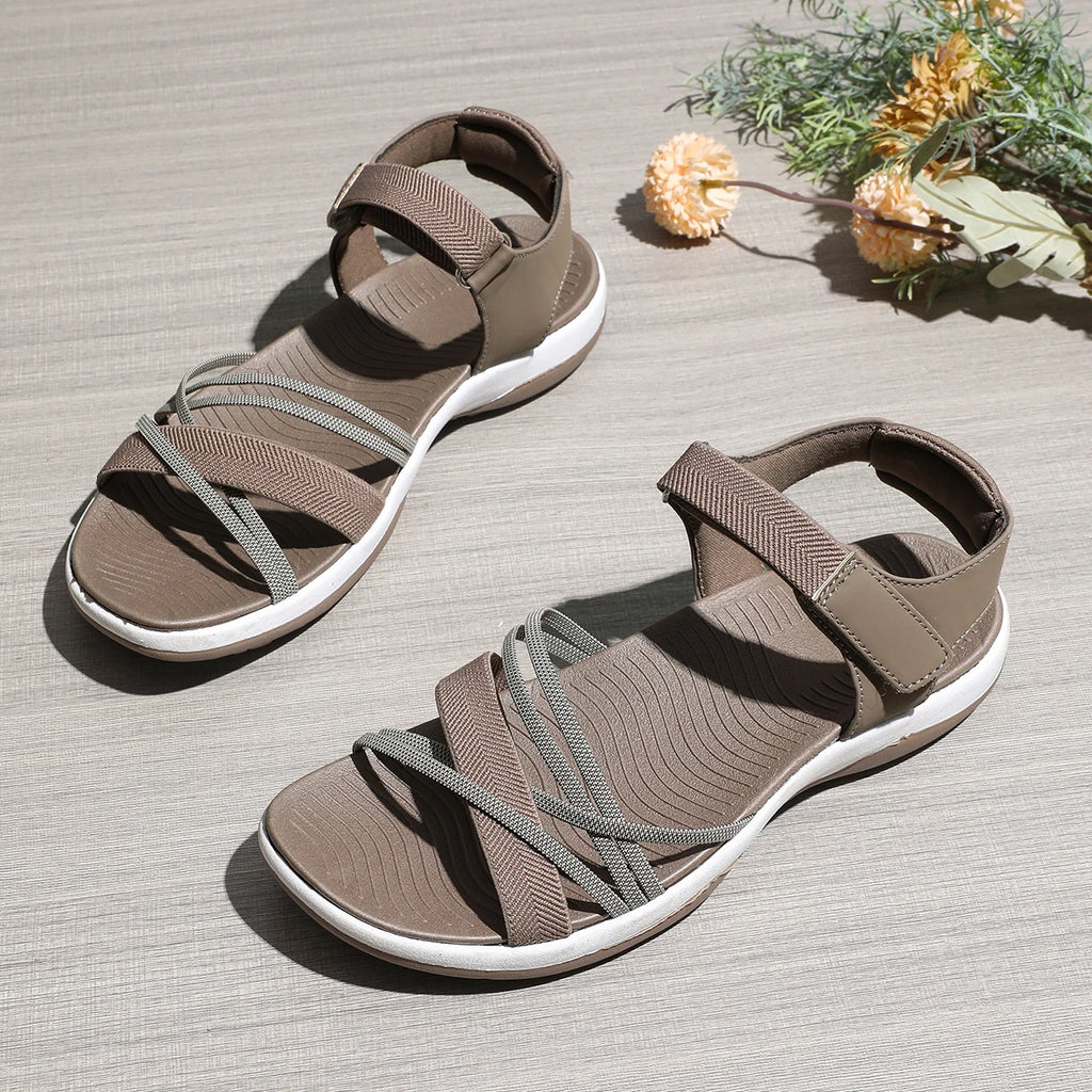 Women's Summer Sandals 2026 New Style, Flat, Non-Slip,Casual, Soft Sole,Large Size,Middle-Aged and Elderly Mom Shoes,Beach Shoes