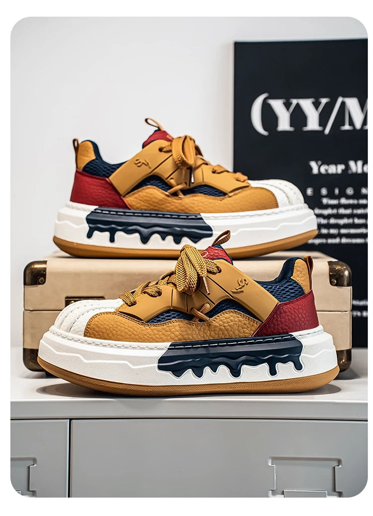Men Sneakers Spring Lace Up Man Running Shoes Non Slip Platform Shoe High Quality Training Tennis Shoes Wear Resistant Men Shoes