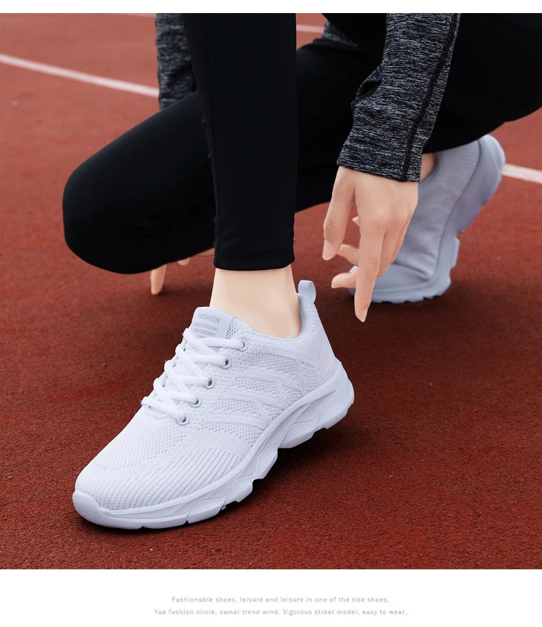 New Sneakers Women Casual Shoes Fashion Breathable Walking Mesh Flat Shoes Women 2024 Tenis Feminino White Ladies sports Shoes