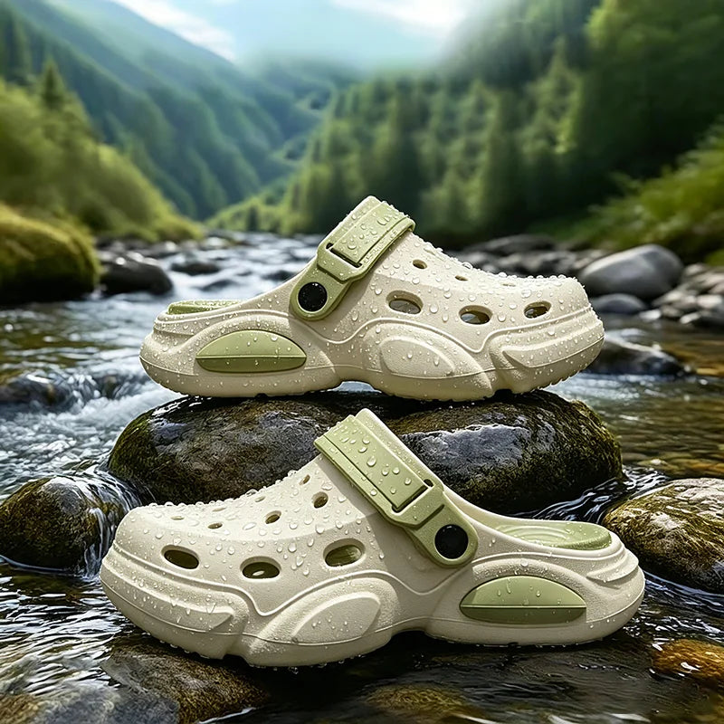 Summer Men's Thick-Soled Non-Slip Breathable Toe-Cap Sandals Casual Beach Slippers