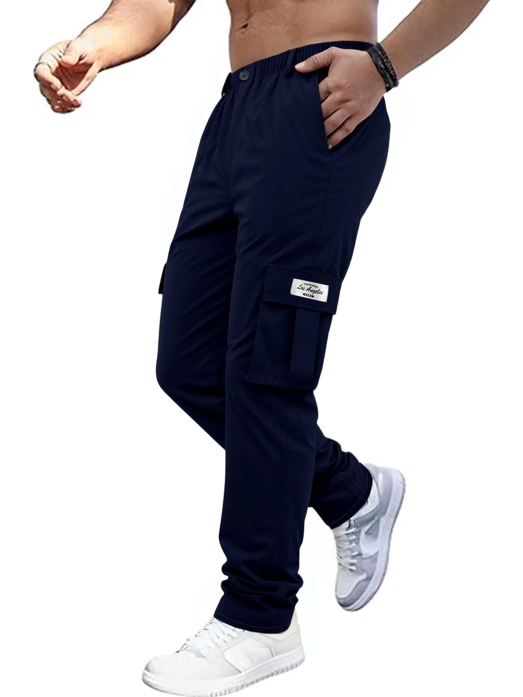 Men's Cargo Pants Sweatpants Men's Outdoor Hiking Sports Jogging Tactical Pants Elastic Waist Casual Long Pants Overalls