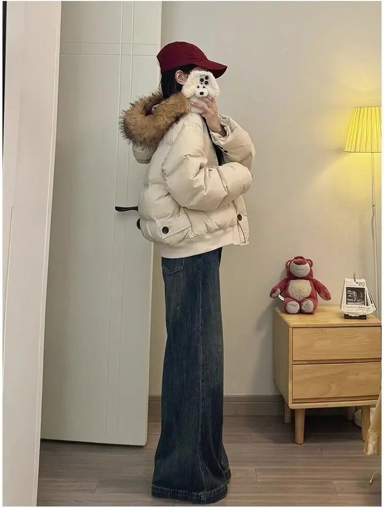 2025 Jackets for Women in Winter, Super Nice-looking Cotton Coats with Fur Collar, Short Cotton-padded Jackets for Little People