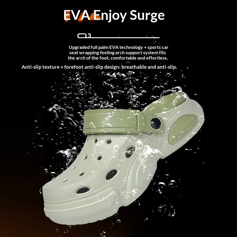 Summer Men's Thick-Soled Non-Slip Breathable Toe-Cap Sandals Casual Beach Slippers