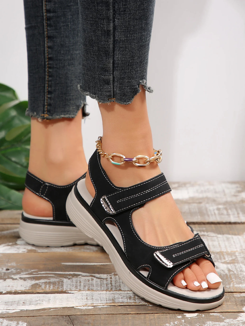 Summer Wedge Sandals for Women 2026 New Fashion Non Slip Beach Shoes Woman Lightweight Casual Platform Plus Size Sandals Women