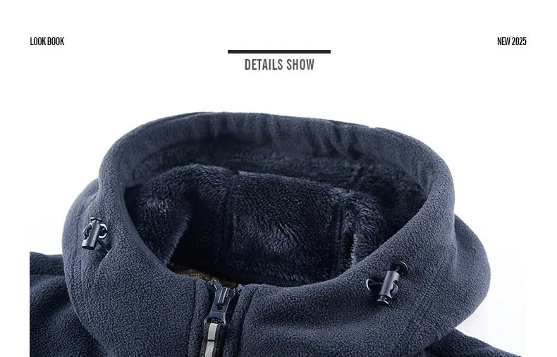 Winter Fleece Jacket Men Casual Thickened Wool Coat Athleisure Design Warm Fashion Hooded Jackets Snow Ski Suit Tactical Coat