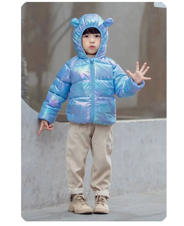 Autumn Winter Down Jackets For Girls Children Clothing Warm Hooded Outerwear For Boys Toddler Girls Fashion Coat Jacket