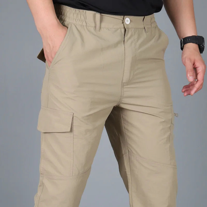 Cargo Pants Men Summer Tacitcal Casual Trousers Waterproof Quick Dry Multi Pocket Pant Male Work Outdoor Joggers Running 5XL