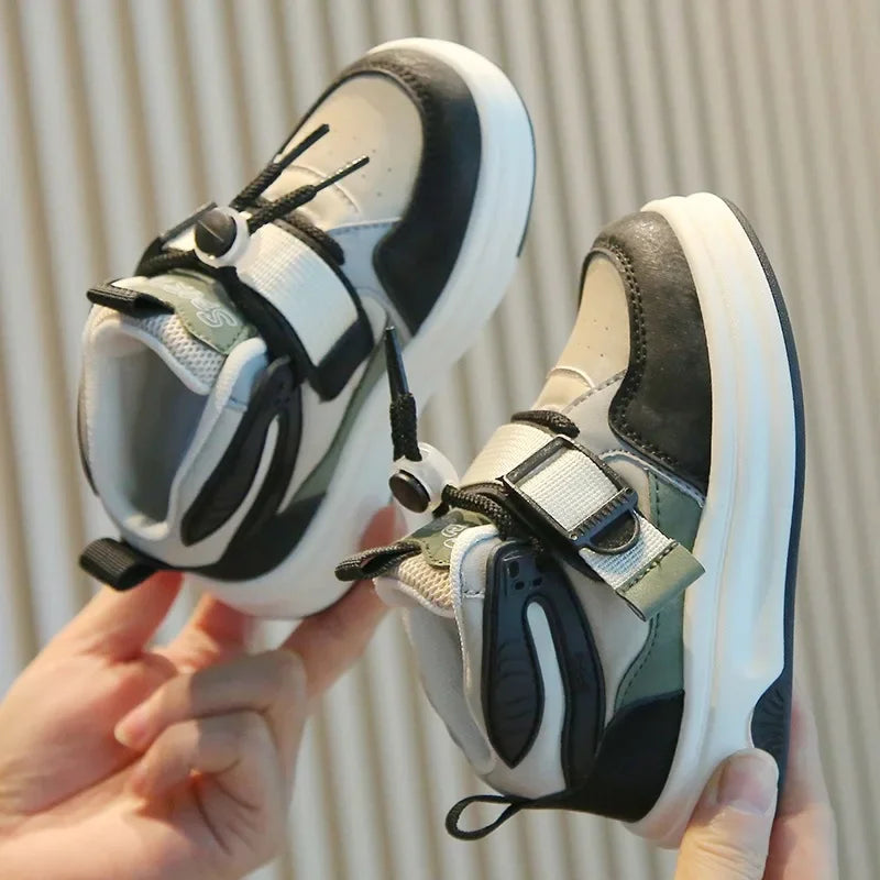 Kid Sneakers School High-top Causal Sports Shoes for Boy Non-slip Spring Autumn Children Fashion Girls Chunky Basketball Shoes