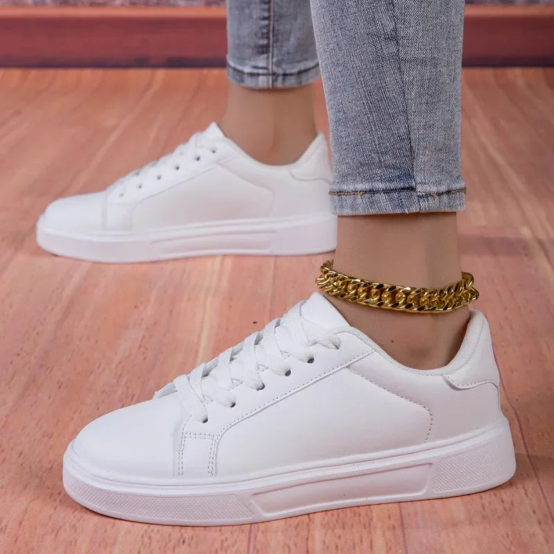 Platform Sneakers for Women Chic Low Top Trainers Elegant Minimalist Casual Shoes Trendy Daily Walking Shoes Tennis Shoes