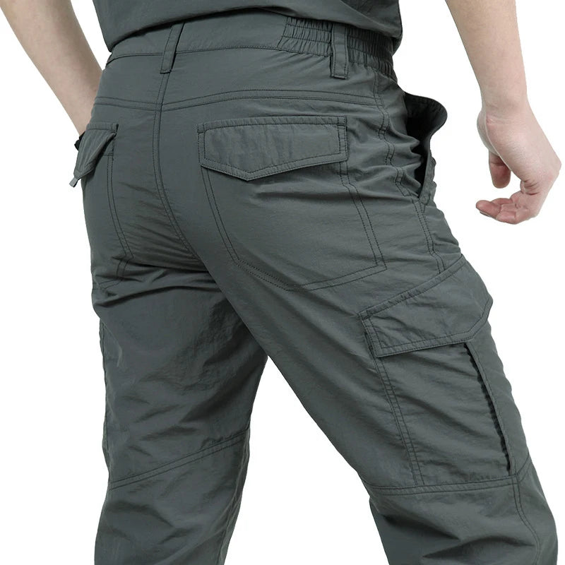 Cargo Pants Men Summer Tacitcal Casual Trousers Waterproof Quick Dry Multi Pocket Pant Male Work Outdoor Joggers Running 5XL