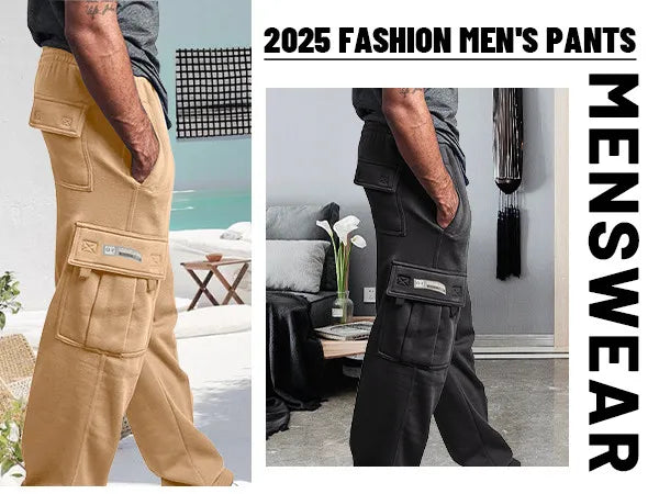 Men'S Cargo Pants Rope Loosening Waist Solid Color Pocket Trousers Comfortable Loose Sports Trousers Casual Wide Leg Pants