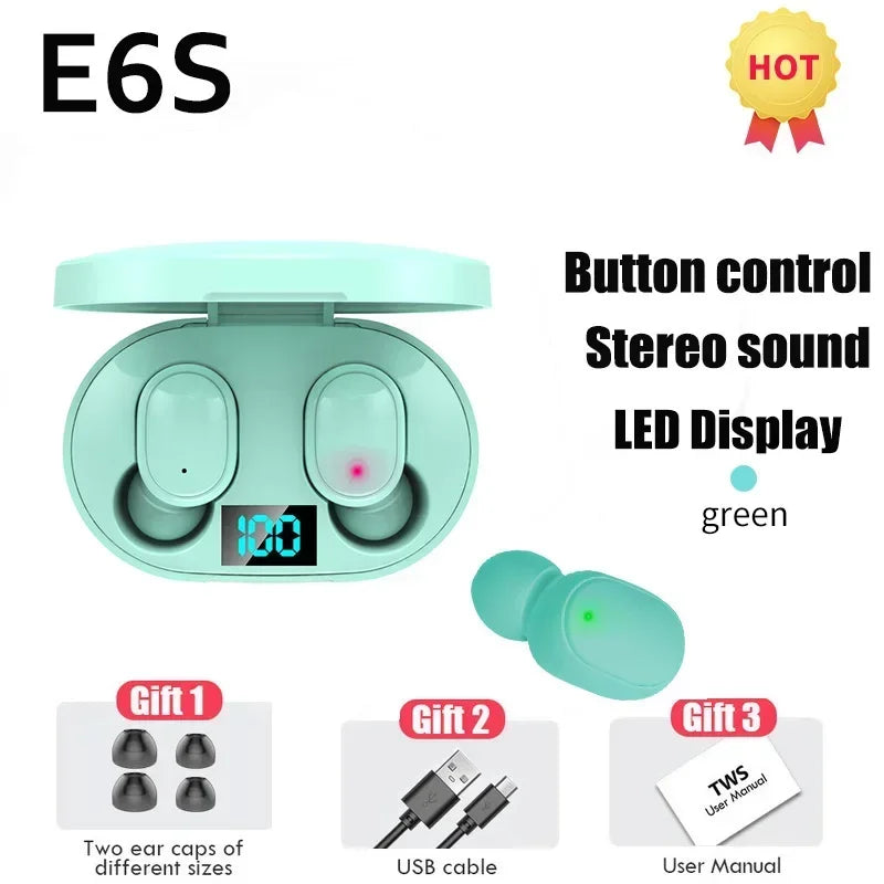 E6S Bluetooth headphones wireless Bluetooth headphones noise-cancelling headphones with microphone suitable for Android and ios