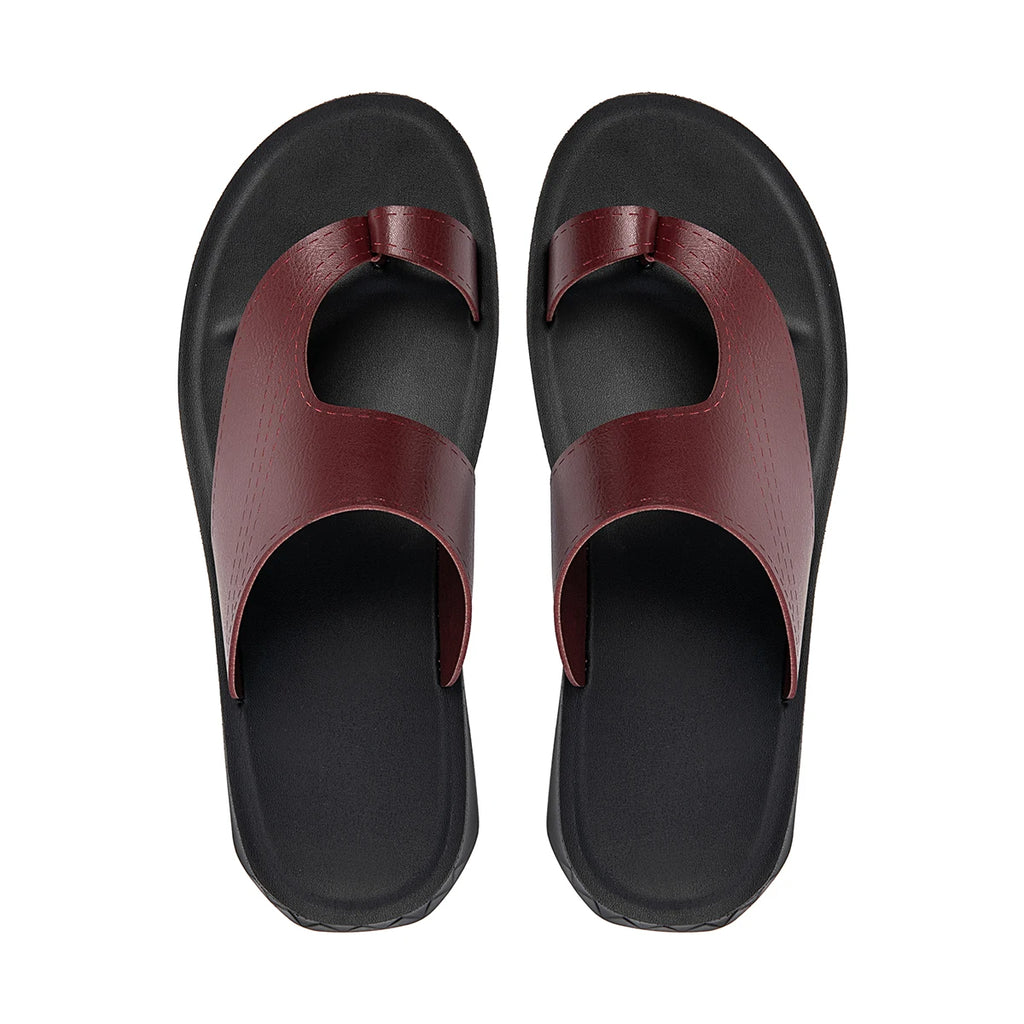 Summer Sandals High Quality Leather Men Bare Toe Slippers Men Shoes Slip on Casual Shoes Outdoor Mens Slides Comfy Beach Sandals