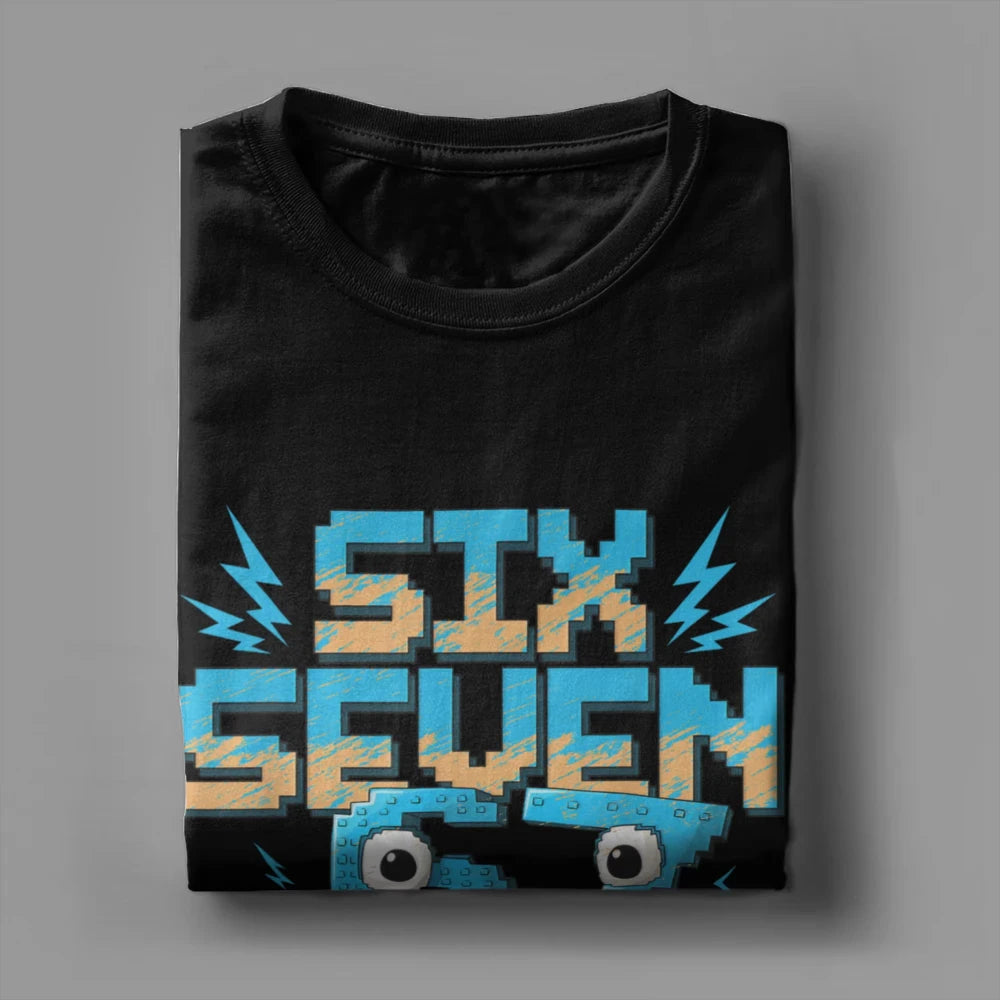 Oversized T-Shirt Beach Meme 67 Six Seven 6 7 Italian Brainrot Novelty T Shirts Cotton T-shirts for Men Basic Plus Size Top Tees
