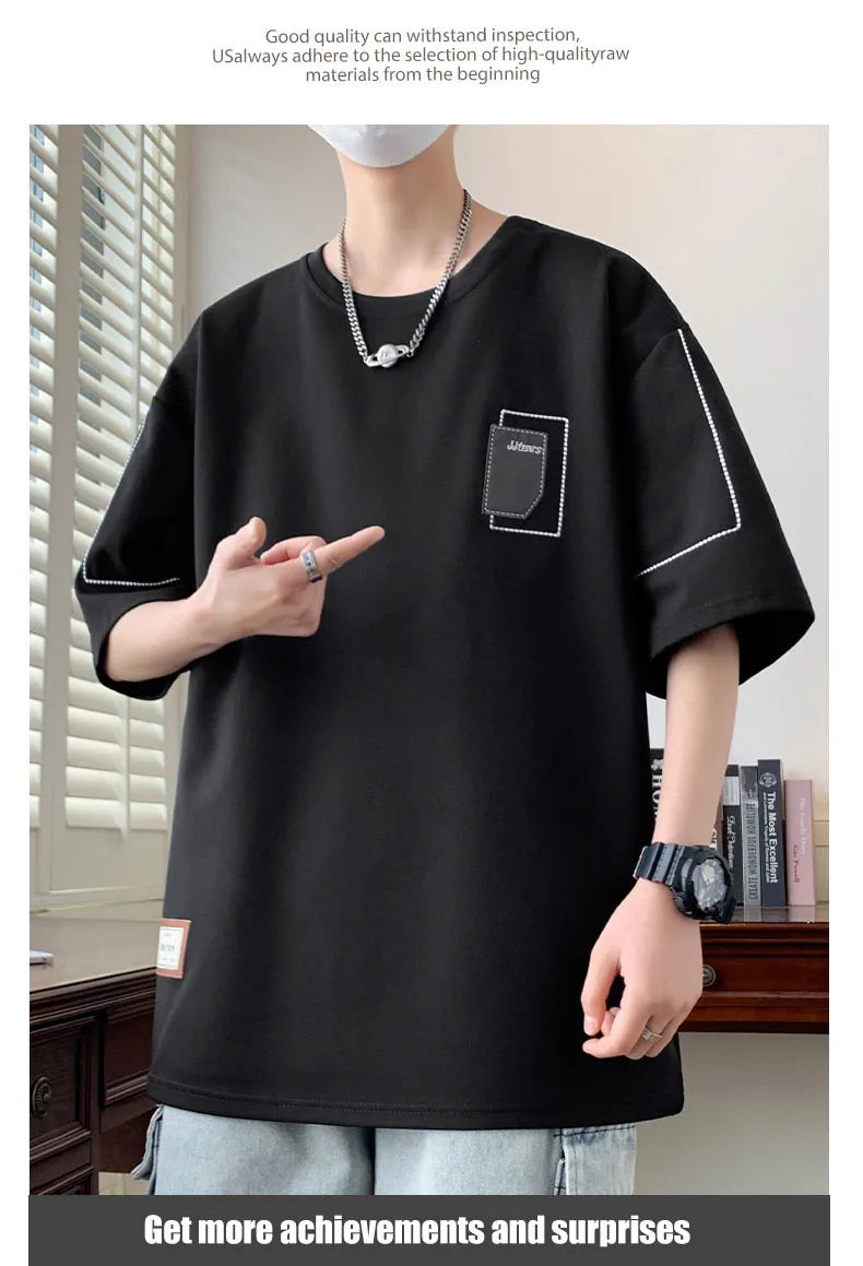 Plus Size 6XL 7XL 8XL T Shirts Hot Sale T-Shirts Men Wearing Big Oversized Tshirts Male Boy Young Tee Tops High Street Clothing