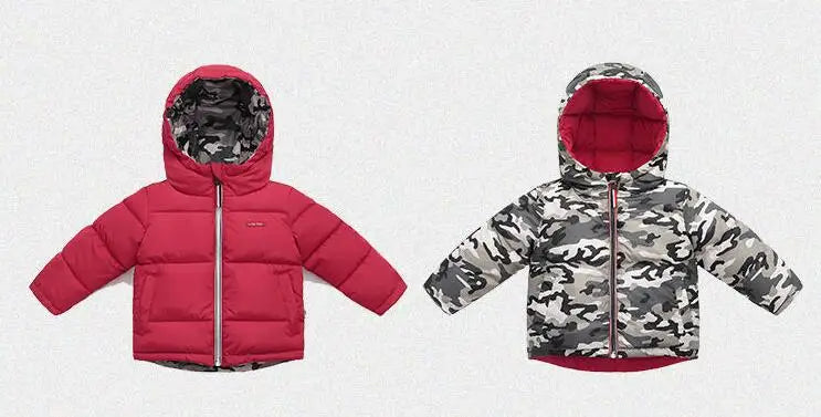 2025 Winter Boys Jacket Children Clothing Keep Warm Cotton Thicken Coats Kids Zipper Hooded Outerwear Plus Velvet Jackets