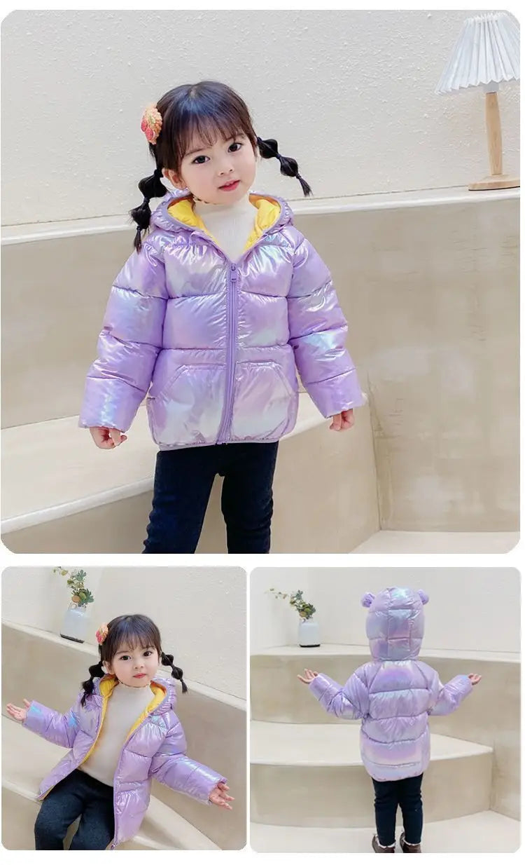 Autumn Winter Down Jackets For Girls Children Clothing Warm Hooded Outerwear For Boys Toddler Girls Fashion Coat Jacket
