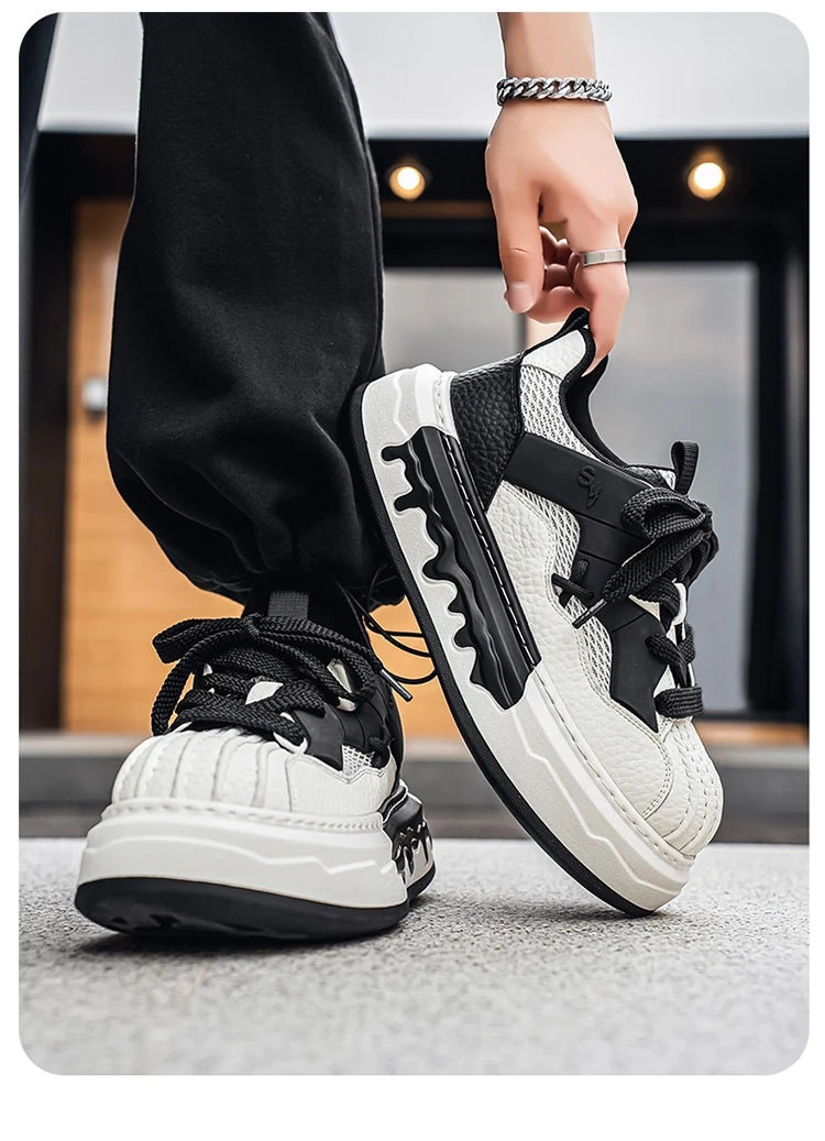 Men Sneakers Spring Lace Up Man Running Shoes Non Slip Platform Shoe High Quality Training Tennis Shoes Wear Resistant Men Shoes