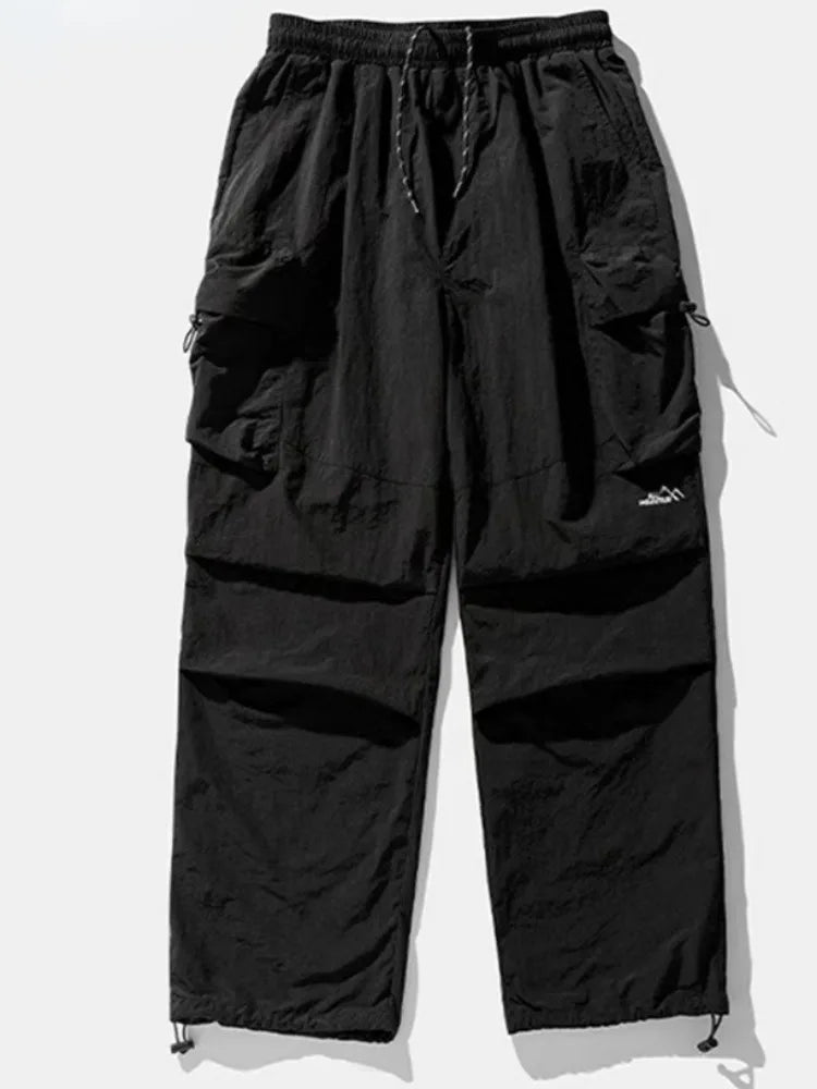 Men's Pants Cargo Punch Pants for Men Summer American Paratrooper Thin Drawstring Casual Outdoor Hiking Pant Loose Casual Trip